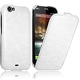 Seluxion - Housse Etui Coque Rigide à Clapet pour Wiko Darkfull Couleur Blanc + Film de Protection Seluxion - Housse Etui Coque Rigide à Clapet pour Wiko Darkfull Couleur Blanc + Film de Protection