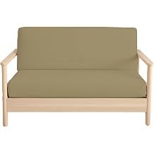 Queen Size Armless Futon Covers - 100% Egyptian Cotton Futon Slipcovers - Zippered Couch Cover Sofa Bed Protector, Sleeper Sofa Cover, Machine Washable, Taupe