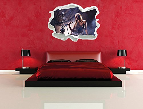Stil.Zeit Schöne Frau mit Shisha, Papier 3D-Wandsticker Format: 92x67 cm Wanddekoration 3D-Wandaufkleber Wandtattoo – Bild 6