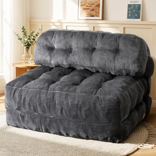 Image of Folding Sofa Bed, Convertible Sleeper Chair with Back Support and Pillow