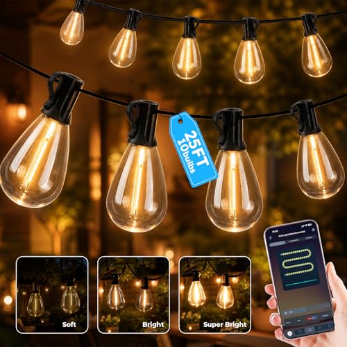 GvvooHome Outdoor String Lights, LED Patio Lights with Remote APP Control