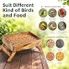 Ground Platform Bird Feeder, Wooden Outdoor Tray for Crows & Squirrels - 5