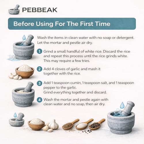 Image of Premium Stone Mortar and Pestle for Kitchen | Traditional Sil Batta Stone | Silbatta for Chutney, Rolu Rokali for Spice, Herb & Chutney Grinder | Authentic Granite Mortar Pestle Set