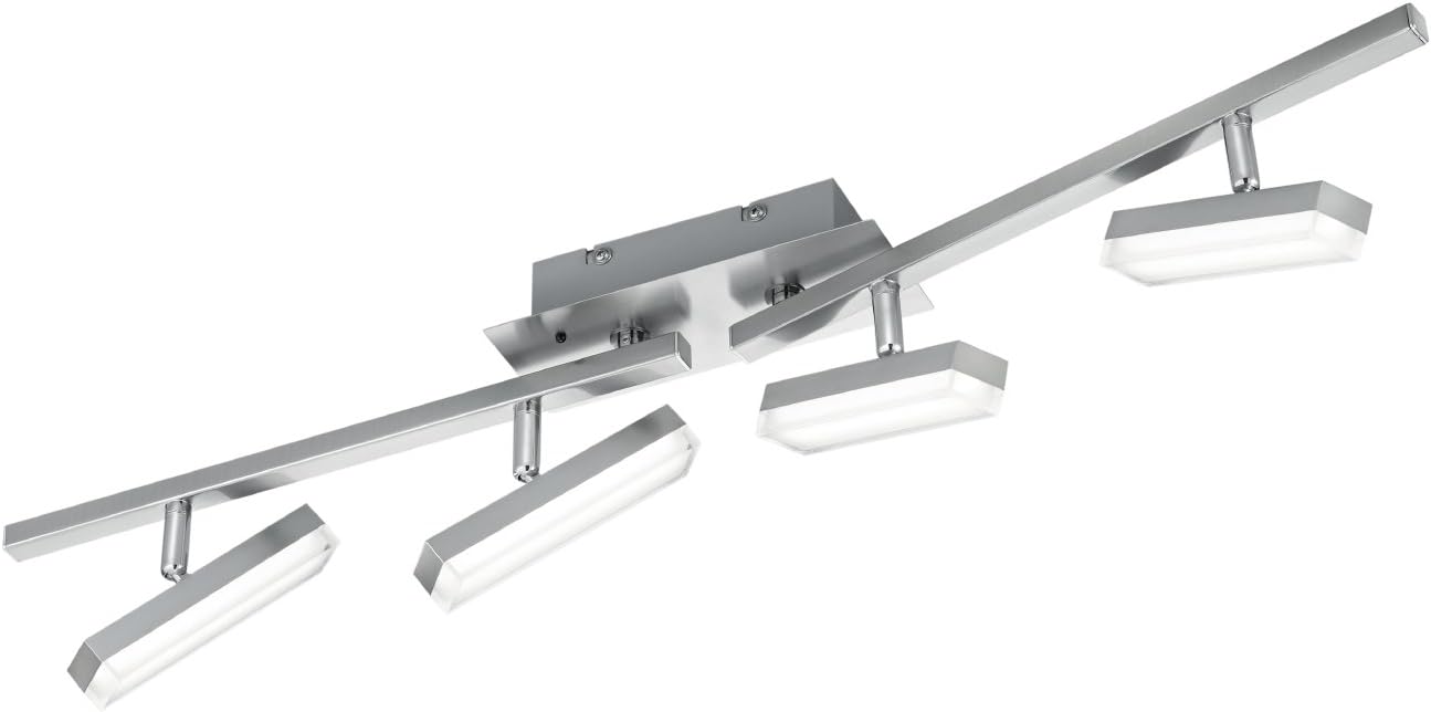 Reality Leuchten R82424107 Bondy Class A +/Built-in LED Ceiling Lamp, Metal, 3 Watts, Matt Nickel, 7, 5 x 76 x 13, 5 cm [Energy Class F]