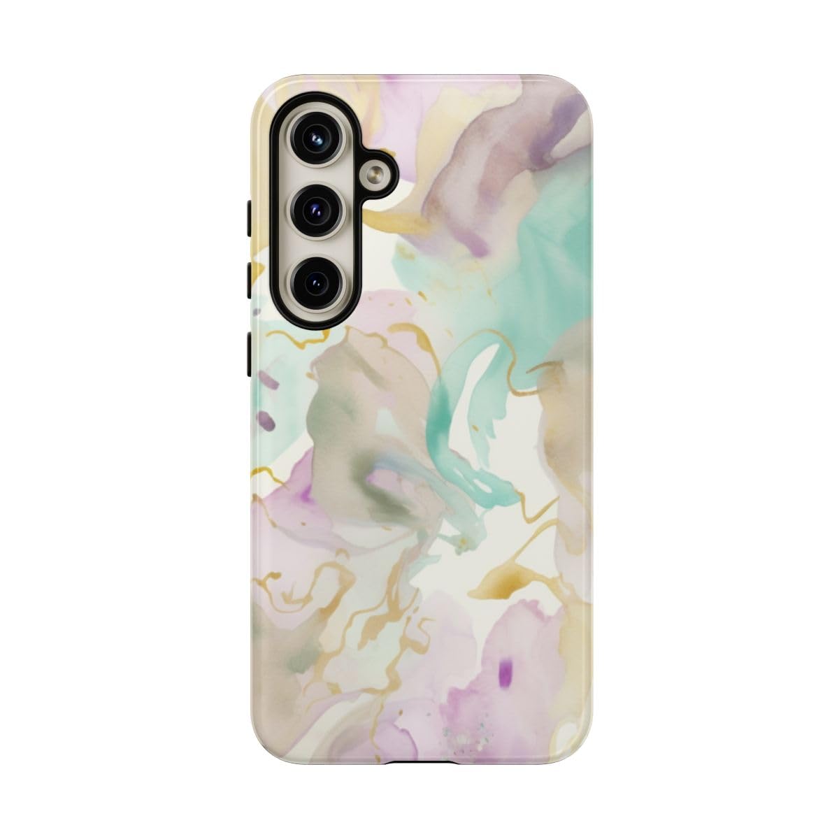 Coque Samsung S24 Plus rigide brillante motif abstrait aquarelle - 5