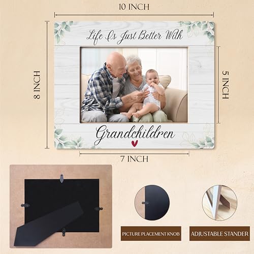 Grandparents Picture Frames 5x7, Grandchildren Photo Frame, Life Is Just Better with Grandkids Frame, New Grandparent Gifts, Gifts for Grandparents,Grandma Grandpa Gift - Image 3