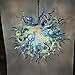 Round hand made blown glass blue chandelier home hotel decoration lighting