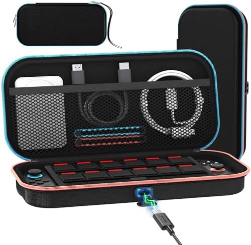 ivoler Charge inside Carrying Case for Nintendo Switch 2 Console 2025, Travel Case with Charging Cable Port, Holds 12 Game Cards Cartridge for Switch 2 Accessories– Black