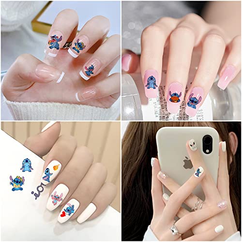 Cartoon Nail Art Stickers Cute Nail Decals Nail Art Supplies 3D Self Adhesive Cute Cartoon Nail Design Stickers For Women Girls Cartoon Nail Art Decoration Luxury Designer Nail Stickers 4 Sheets #TOP2