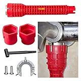 HOMELDOY Spülenschlüssel, Waschbecken Installer Werkzeug, Multifunktion Rohrschlüssel, Wasserhahn Werkzeug Schlüssel für Waschbecken, Badezimmer, Küche