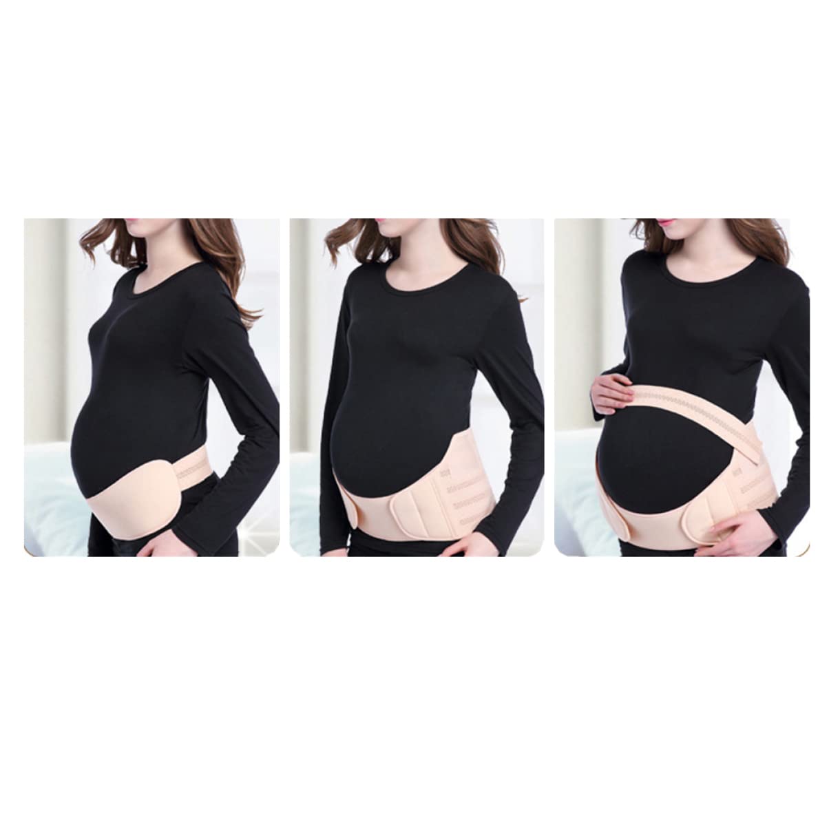 BESTYASH Maternity Support Belt Comfortable Breathable Pregnancy Belly Band Adjustable Nude for Abdominal and Support Skin-friendly Air Mesh Prevent Stretch Marks
