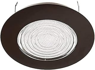 Four-Bros Lighting 6" Inch Fresnel Lens Shower Trim with Oil Rubbed Bronze Metal Trim, 60 Watt Max., for Wet Locations, Shower Can Light Trim, UL Listed