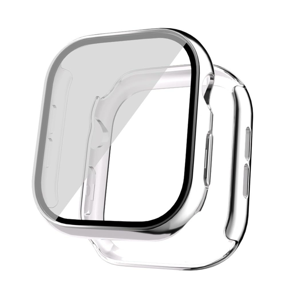 Zore Apple ile uyumlu Watch 10 46mm Sert PC Kasa Electroplatink Çerçeveli Ekran Koruyucu Watch Gard 36 Gümüş