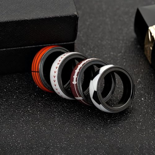 Pierścionki, Obrotowy pierścień sportowy Fidget Dome Rings ze stali tytanowej dla fanów sportu(Basketball,U)