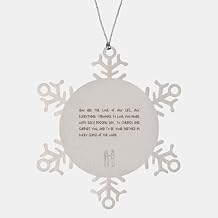 My Love, My Life, My Partner - Wedding Vow for her Devotion and Commitment Vow Card Life Promise with Snowflake Ornament