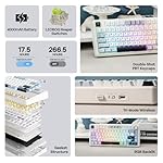 EPOMAKER x Aula F75 Gasket Mechanical Keyboard, 75% Wireless Hot Swappable Gaming Keyboard with Five-Layer Padding&Knob, BT/2.4GHz/USB-C, RGB (Light Blue, LEOBOG Reaper Switch) - Image 3