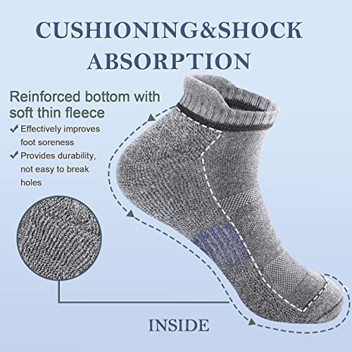Yeblues 6 Pack Ankle Socks Men - Soft Thick Athletic Socks With Arch Support For Running Hiking Cycling (One Size Fits 6-12) #TOP2