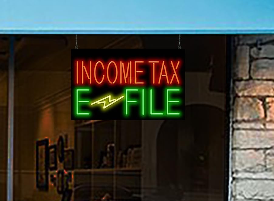 Miniatura 2 de Signo de neón de archivo electrónico de impuesto sobre la r