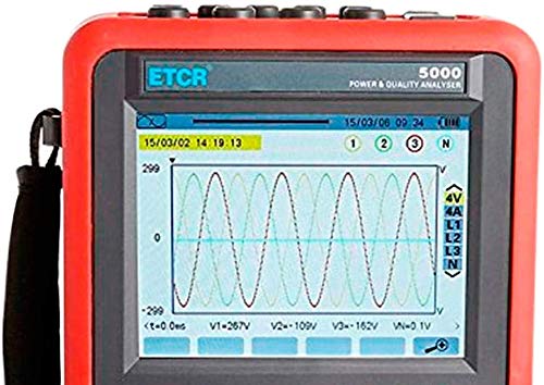 Raesung Etcr5000 Power Quality Analyzer 3 Phase Multi-Functional Power Quality Monitor With 4Pcs Etcr040B Current Clamps Sensor Range 0.10A~100A #TOP1