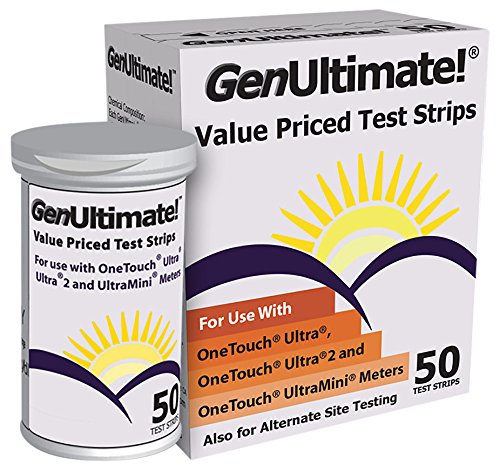 GenUltimate Test Strips for use with OneTouch Ultra, Ultra2 and UltraMini Meters, 50 Test Strips