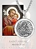 ADMETUS Sterling Silver Saint St Joseph Medal Amult Pendant Necklace Protection Jewellery Religious Gifts for Men #5