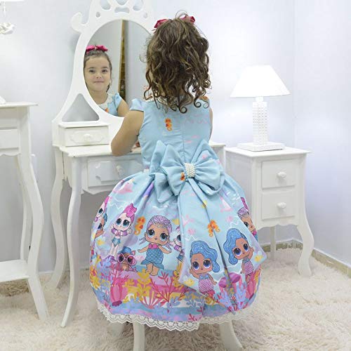 Vestido infantil Lol Sereia - Splash Queen luxuoso