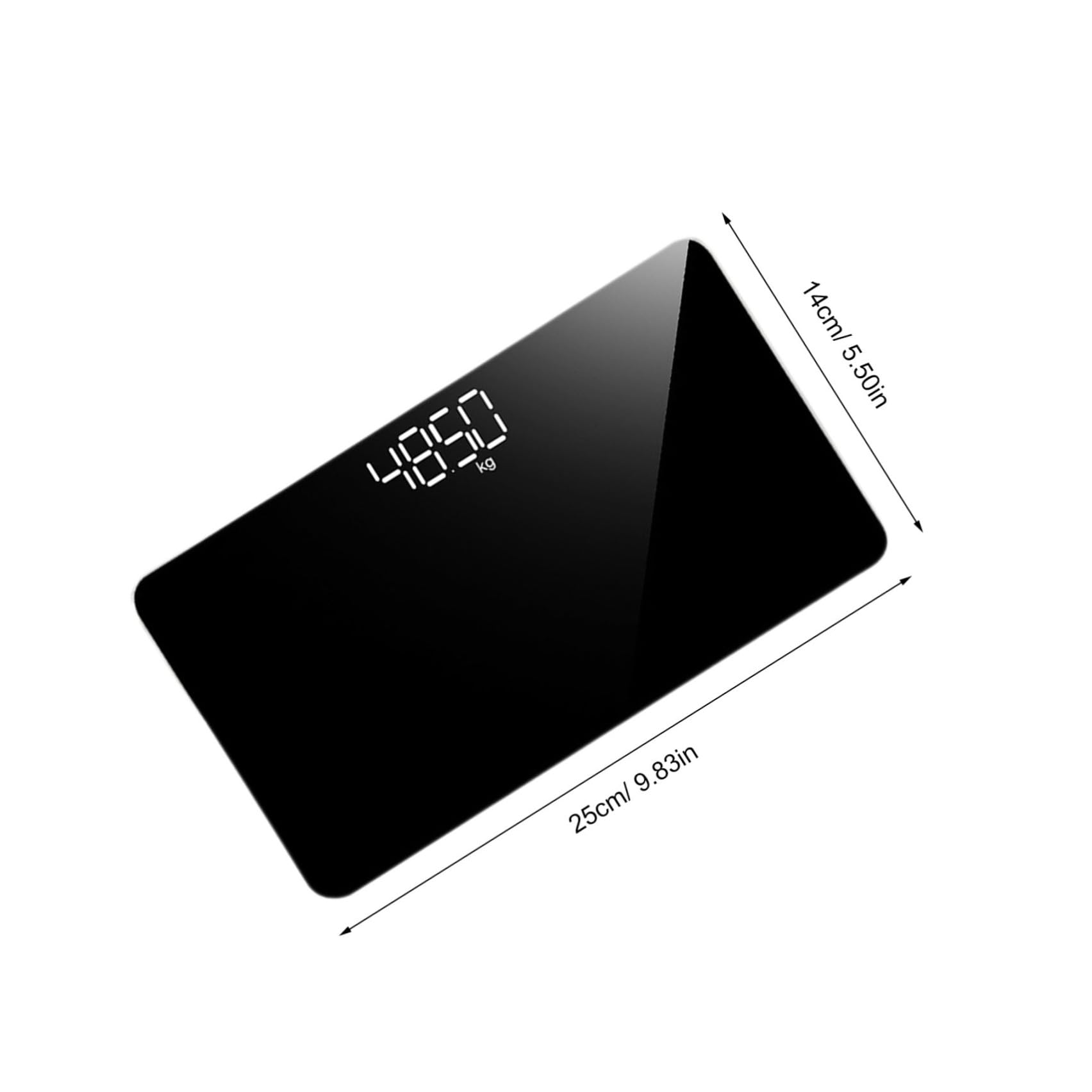 Báscula Digital Portátil Recargable 25x14 Cm Espejo Antideslizante Para Peso Corporal En Casa y Viajes Fitness, Mini Balanza Electrónica Precisa Para Uso Diario
