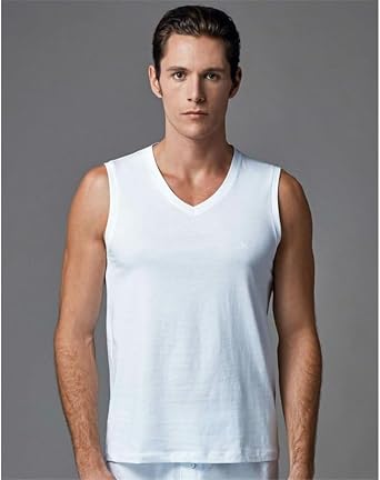 Eros ERS031 Kolsuz Erkek V Yaka Atlet, Beyaz, 2XL,  kili Paket