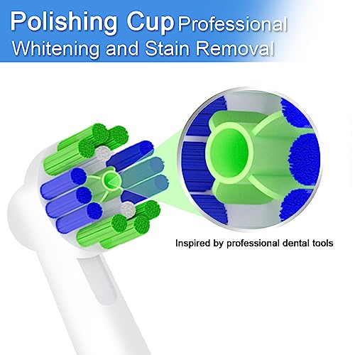 8 Pack 3D Whitening Replacement Brush Heads Compatible with Braun Oral B Electric Toothbrush Pro500/100/1500/3000/Genius7500/7000/9600/8000, Etc. - Thumbnail 3
