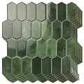 Art3d 10-Sheet Heavy-Duty Peel and Stick Backsplash, Self-Adhesive Vinyl Wall Tiles for Kitchen Countertop Bathroom, Green