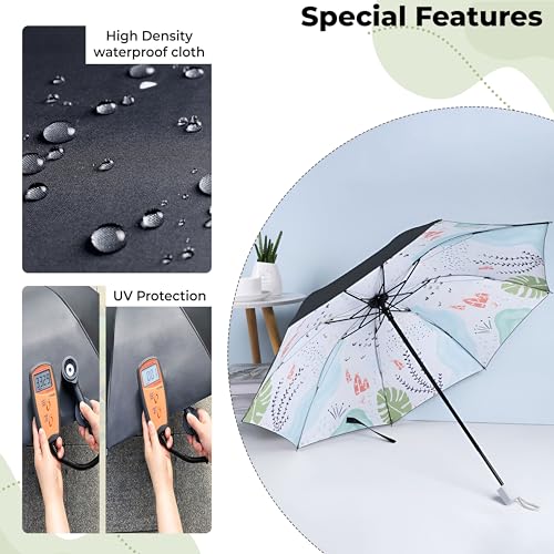 Image of Kraptick Printed Travel Umbrella for Rain, UV, Wind Proof, Water-Proof Umbrella for Men /Women /Boys /Girls /Kids (UMBR-02)