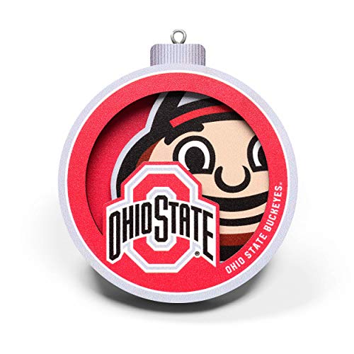 YouTheFan NCAA Ohio State Buckeyes 3D Logo Series Ornament Wood team colors
