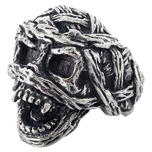 Image of 2023 Skull Ring Cool Evil Death Punk Rock Stainless Steel Rings Aly Style Jewelry