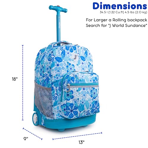 J World New York Unisex Sunrise Rolling Backpack