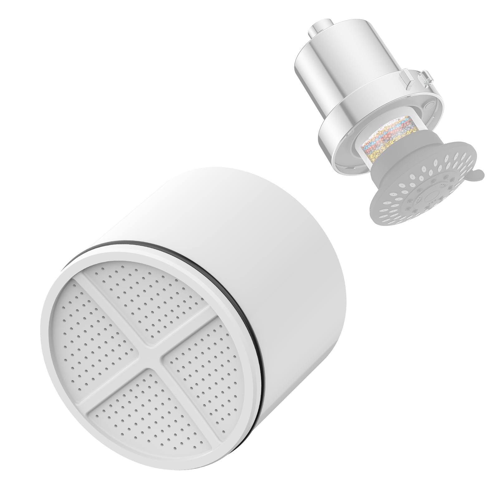 1 cartuccia di ricambio per soffione doccia HOPOPRO con filtro fisso: B0FCFFG8V9, B0FM2TWFGJ, B0FM342LZ2, rimuove cloro, metalli pesanti per una pelle e capelli migliori