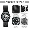 Military Watches for Men Mens Watches Men's Field Wrist Watch Analogue Quartz Watch Durable Outdoor Sport Black Wristwatch, Glow in The Dark, Minimalist Nylon Strap Affordable Tactical Army Watch #1