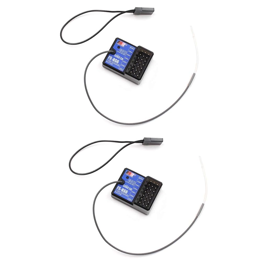 GoolRC Flysky FS-BS6 Receiver 2.4Ghz 6CH AFHDS2 Receiver Compatible with Flysky FS-GT5 FS-IT4S RC Transmitter for RC Car Boat (2PCS)