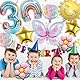 10 Stück 3 Jahre Luftballons Geburtstagsdeko Mit Schmetterling & Sonne, 3. Geburtstag Folienballon, Kindergeburtstag Deko Geschenke Für Jungen Und Mädchen Für Kinderparty & Geburtstagsfeier