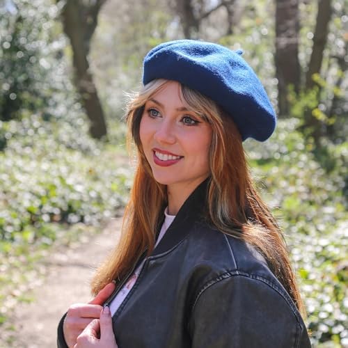 GIDWRIY Franse klassieke baret damenbaret, dameswol, Franse hoed, wintermuts, barethoed, artiestenhoed, pantomime, baretten voor lente, herfst, winter, 58 GIDWRIY Franse klassieke baret damenbaret, dameswol, Franse hoed, wintermuts, barethoed, artiestenhoed, pantomime, baretten voor lente, herfst, winter, 58