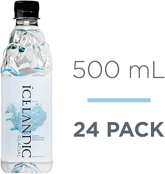 Icelandic Glacial Premium Still Water 500ml Recycled PET Bottles x 24 Per Pack – Alkaline/Low PH, Recycled Packaging, BPA Free, Carbon Neutral from Icelandic Spring. Low TDS and Mineral Content.