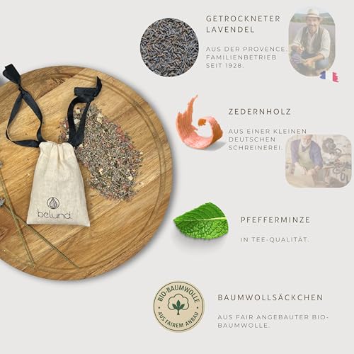 Kleiderschrank-Duft Belund Lavendelsäckchen aus Bio-Baumwolle