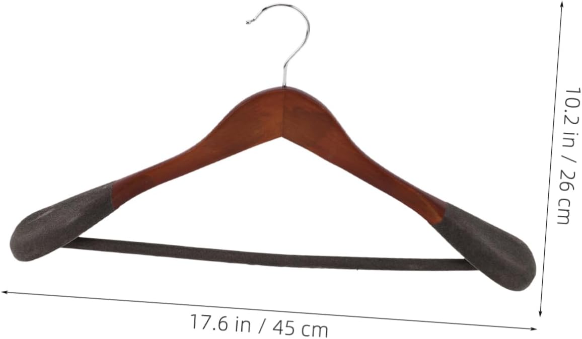 KOMBIUDA Wide Shoulder Solid Wood Suit Hangers for Men Heavy Duty Non-Slip Coat Hangers for Closet Organization for Jackets Suits and Coats