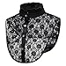 Joyci Student's Sweet Pleated Ruffled Lace Half Shirt False Collar Choker Tie (Black)