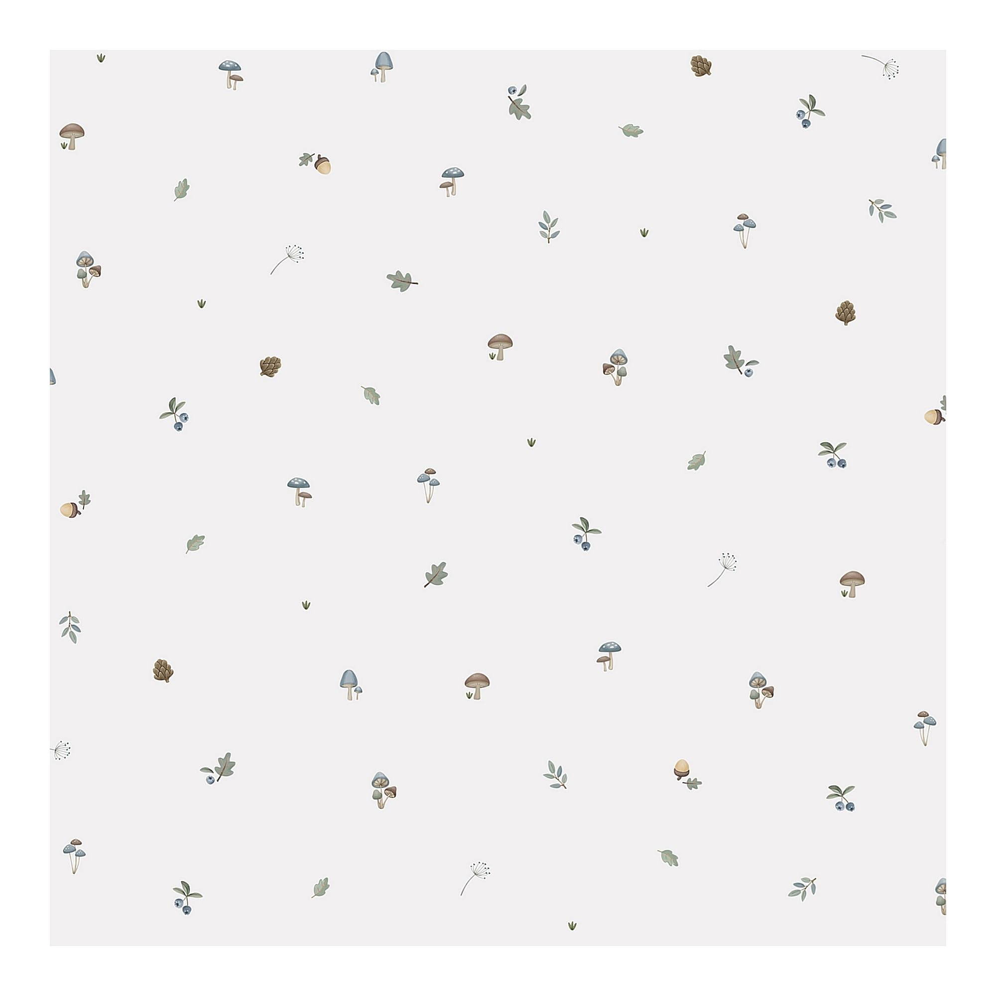 Little Dutch Fairy Forest Treasures Wallpaper | Blue Leaves | Paste The Wall | Eco-Friendly