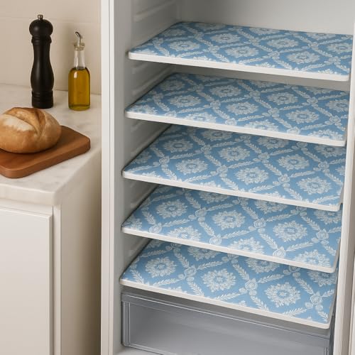 Image of WWW.THROWPILLOW.IN 450+ L Double Door Fridge Main Glass Tray Mats Set of 3 High GSM Non-Plastic Frosted Florals Fabric Liners for Refrigerator Trays | Scratch-Resistant, Machine Washable, Durable