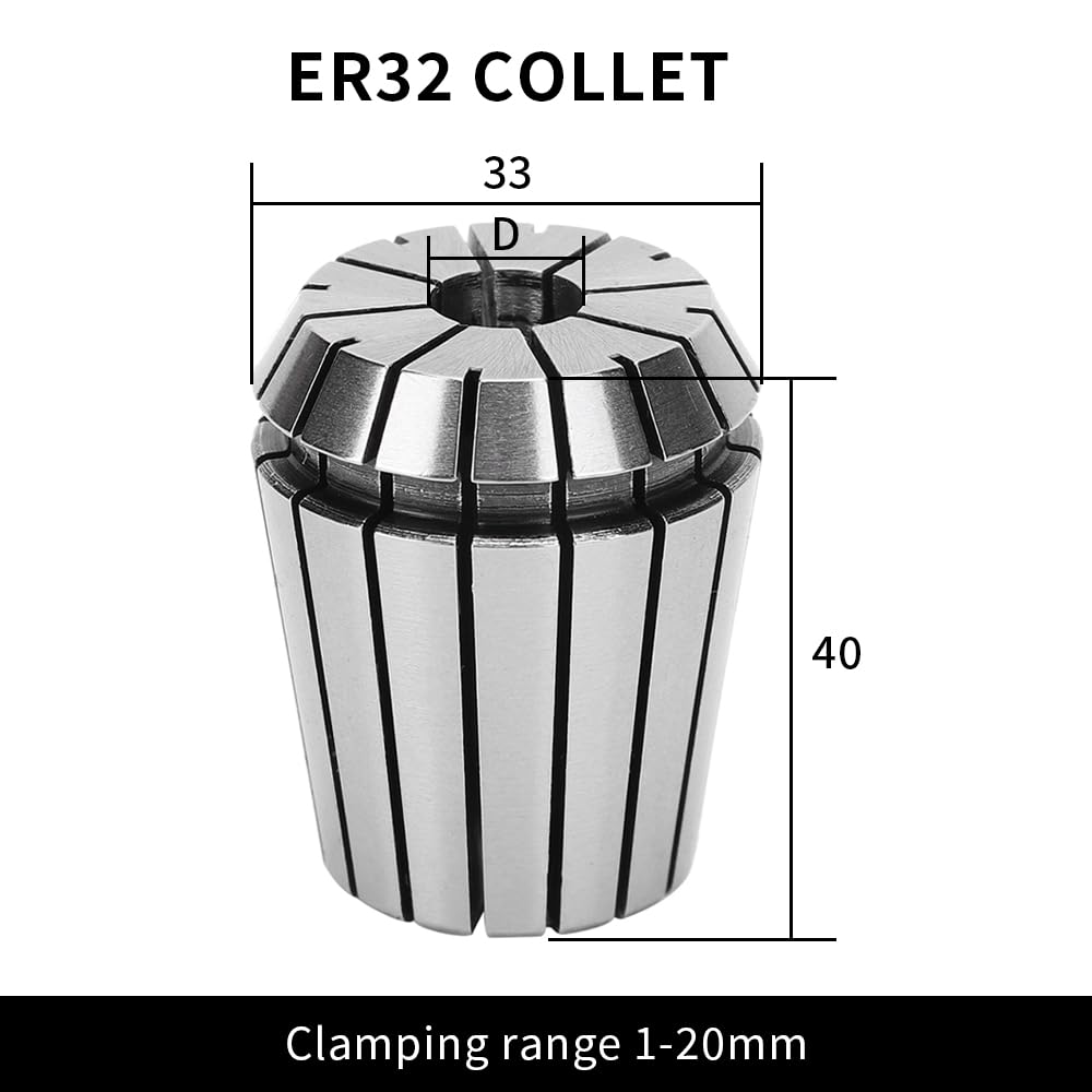 Pinces à ressort de précision BORDSTRACT Er32,diamètre 1/2",précision 0,008 mm,accessoires CNC essentiels pour la gravure,le tournage,les routeurs et fraiseuses CNC (ER32-1/2" mm)