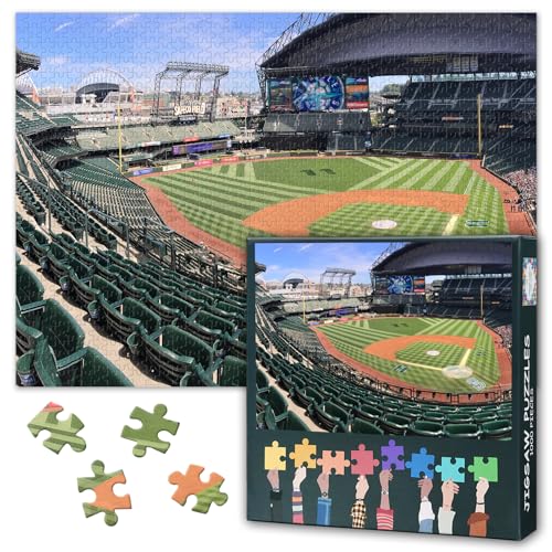 Puzzles for Adults 1000 Pieces, Seattle Mariners Stadium Safeco Field Jigsaw Puzzles, Adult Puzzle for Adults, Educational Fun Games or Toys for Elders Friends 20X27 INCH