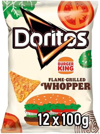 Doritos Burger King, 12x100g – Nachos mit Flame Grilled Whopper Geschmack