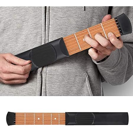 Amazon アコースティックギター 6フレット コンパクトギター 和音 音階練習用ツール 快適さ ポータブル 操作簡単 軽量 練習用ポケットギター コードトレーナー 初心者に最適 ギターアクセサリー アコースティックギターパーツ 楽器 音響機器