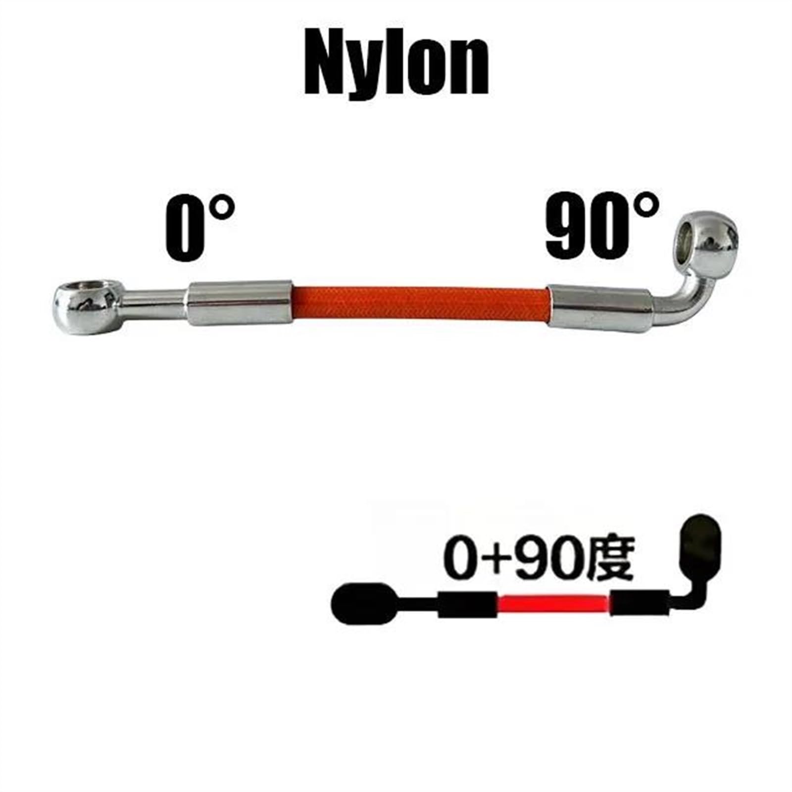 LMNMY Tuyau D'huile De Frein Tuyau De Frein Hydraulique Pour Moto 0° 28° 45° 90° 30 Cm 500 Cm Tuyau D'huile Tressé Filetage M10x1,25 Mm(170cm